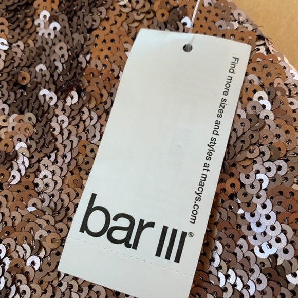 NWT Sparkle and Shine Bar III Sequin Bronze Pencil Skirt - XS New Holiday - Picture 2 of 7